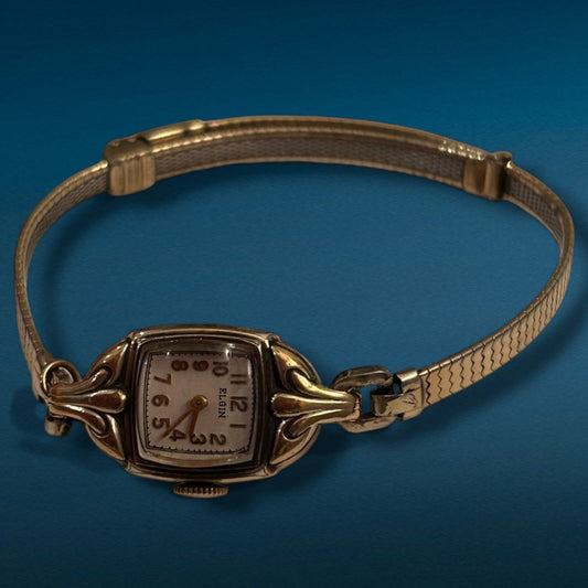 Vintage 1940s Art Deco Elgin Women's Wristwatch